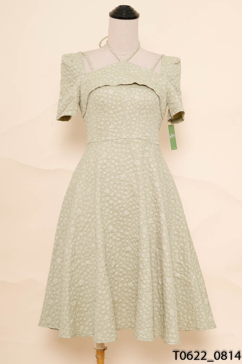 MY STYLE - Đầm xanh cổ vuông
