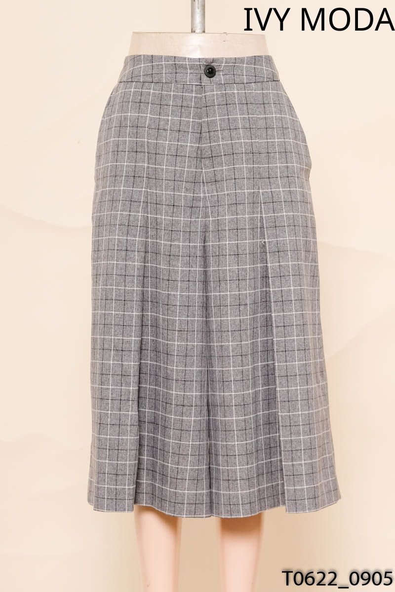 Quần culottes cám kẻ Ivy Moda