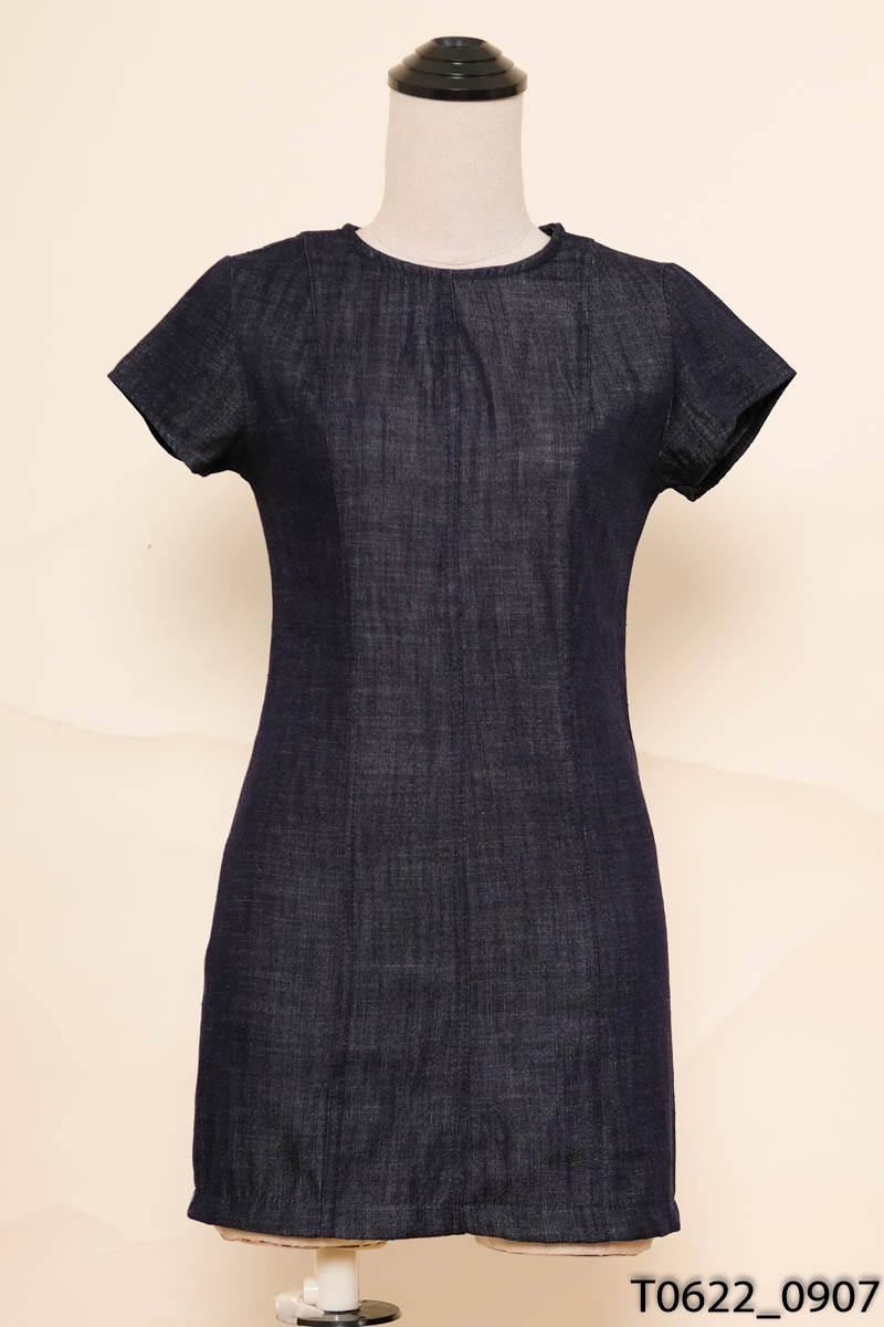 Đầm jean xanh cộc tay New Tags