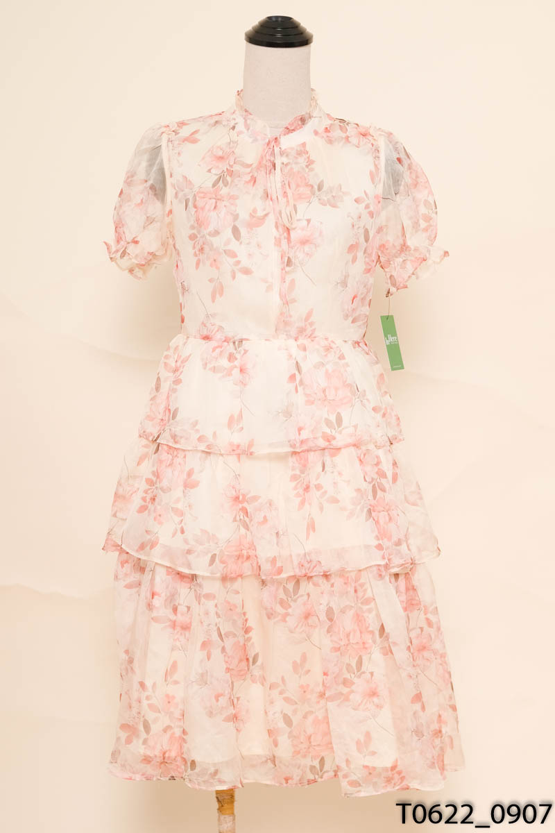 TOPSHOP - Đầm voan be họa tiết hoa