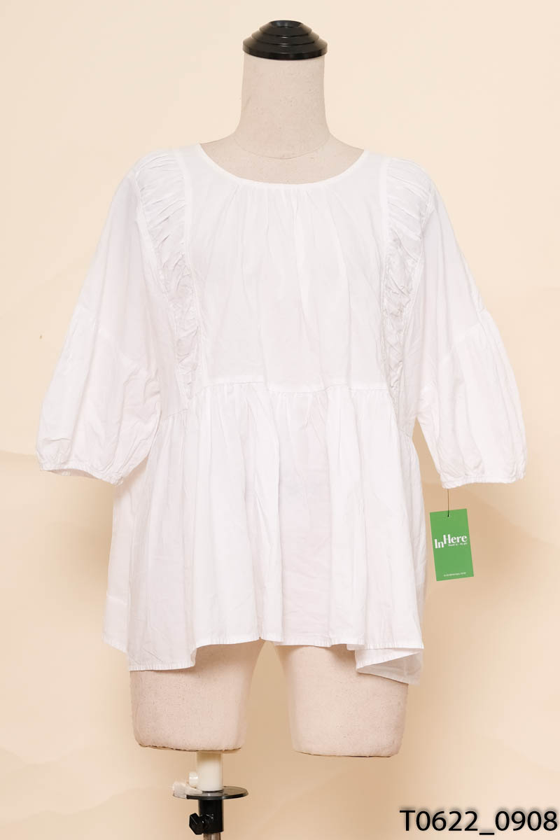 Áo babydoll trắng tay lỡ