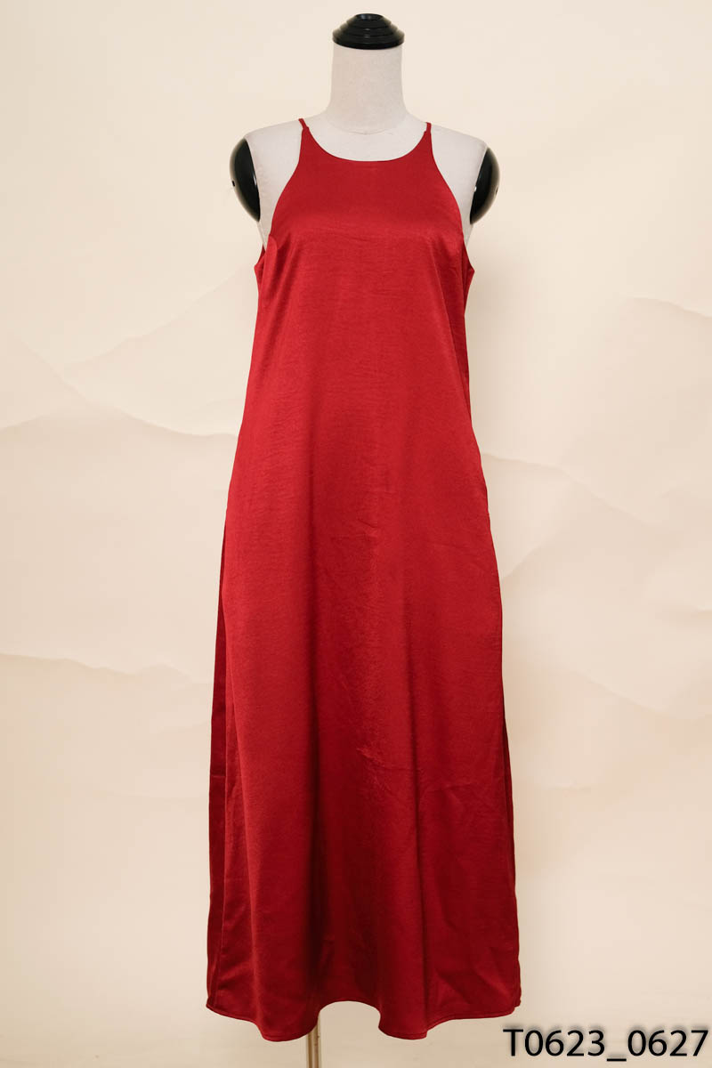 CEBA BOUTIQUE-Đầm 2 dây lụa đỏ