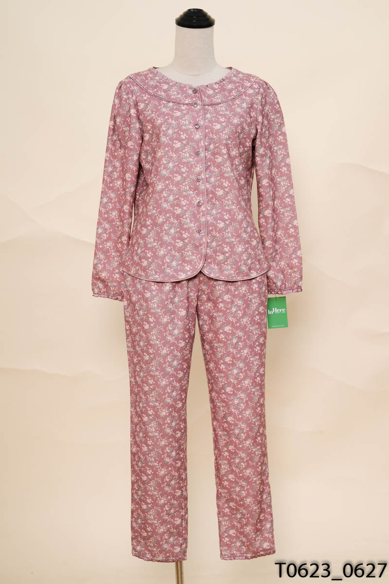 BEAUTIFUL-Set pijama hồng hoa nhí