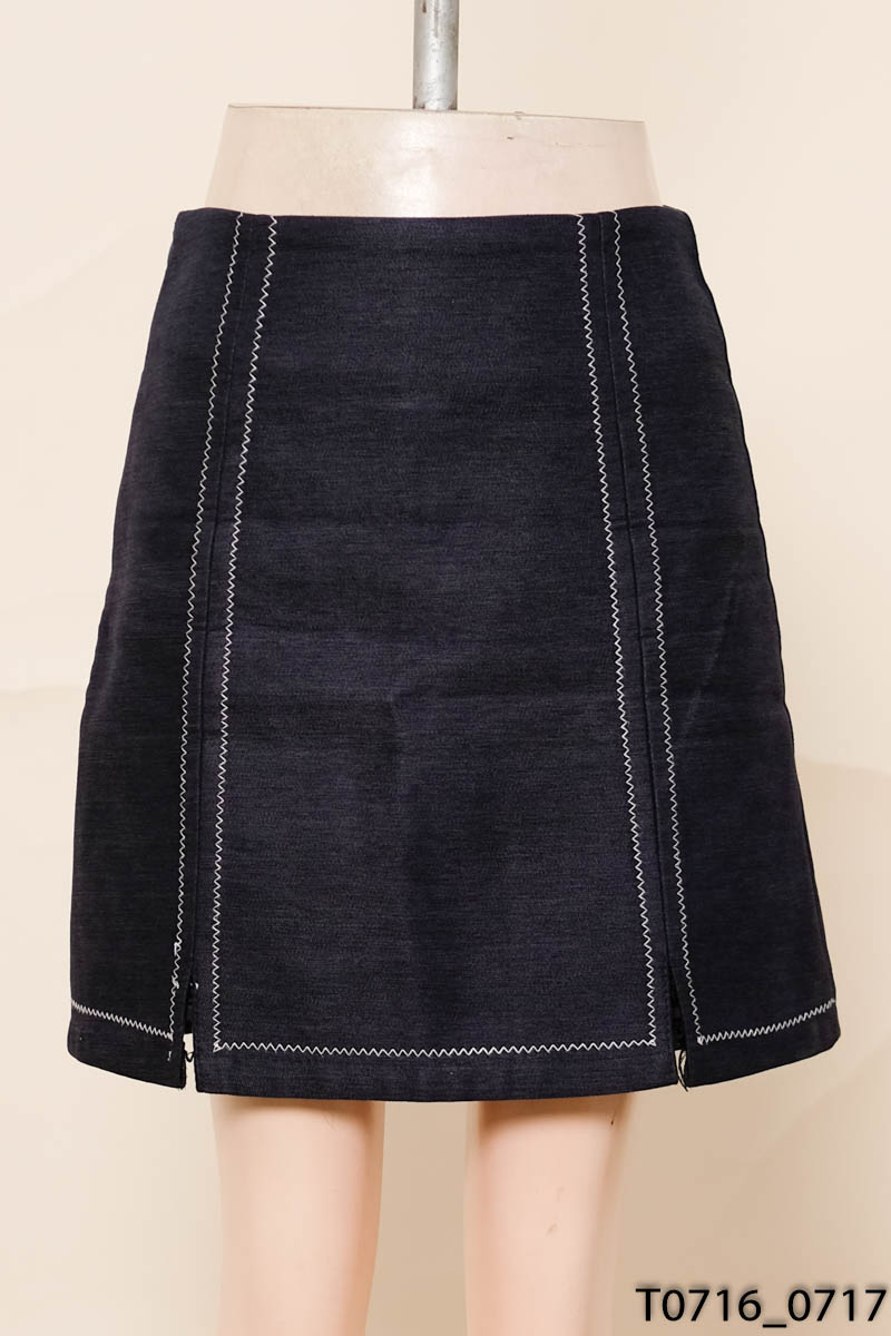 Chân váy xanh denim chữ A