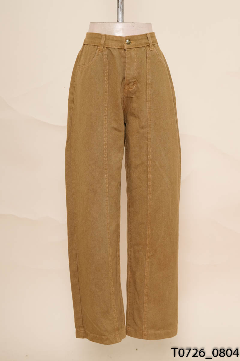 Quần jeans nâu ống suông
