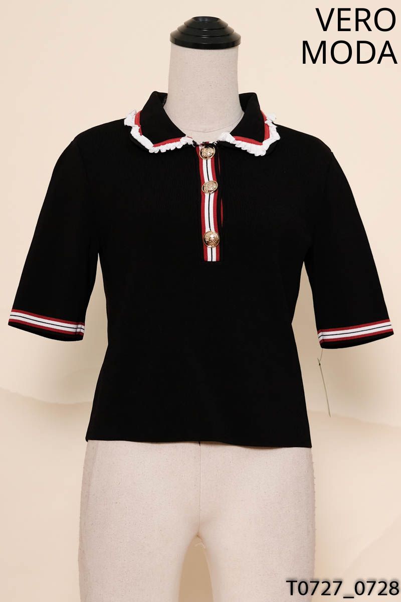 Áo len đen cộc tay VERO MODA