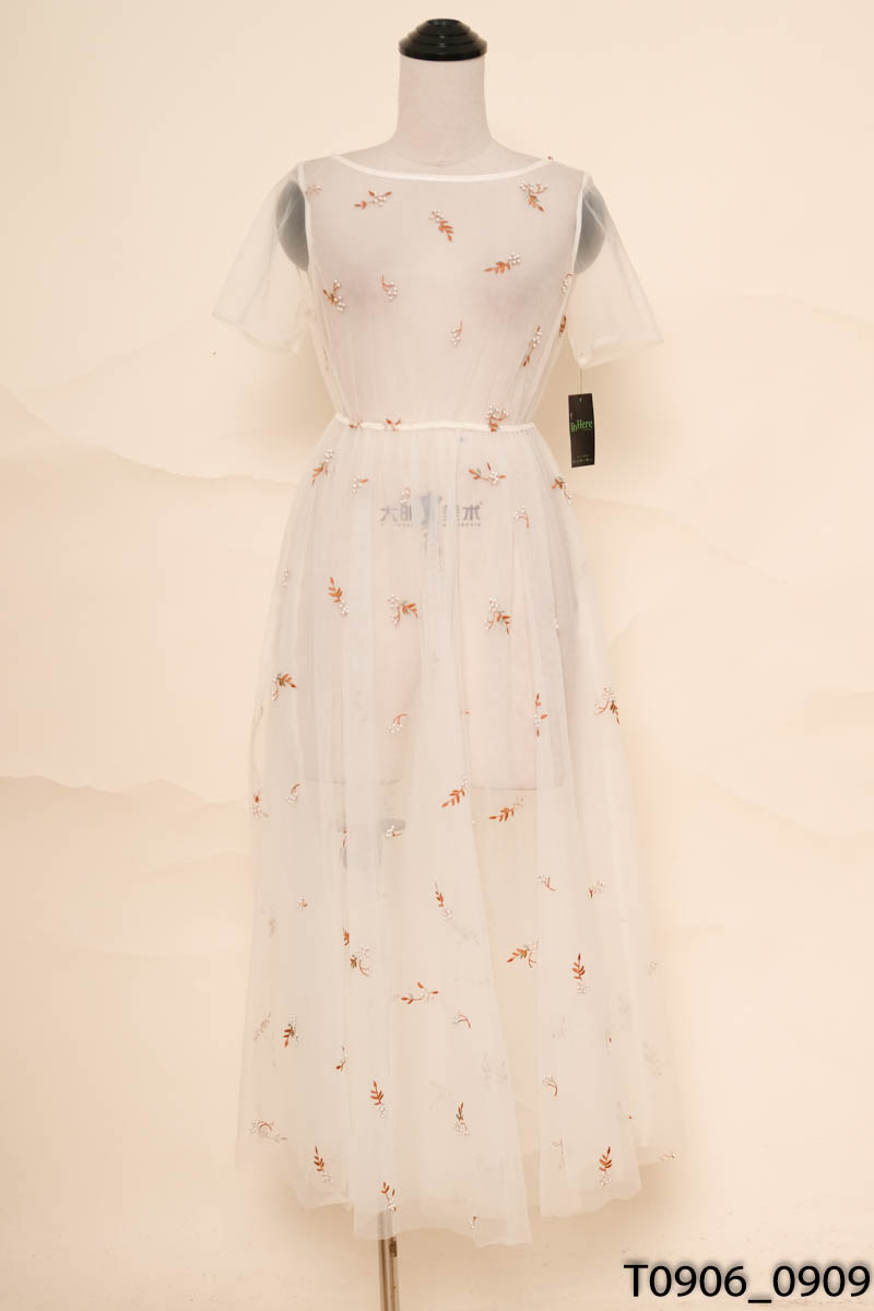 Đầm lưới be họa tiết VERO MODA