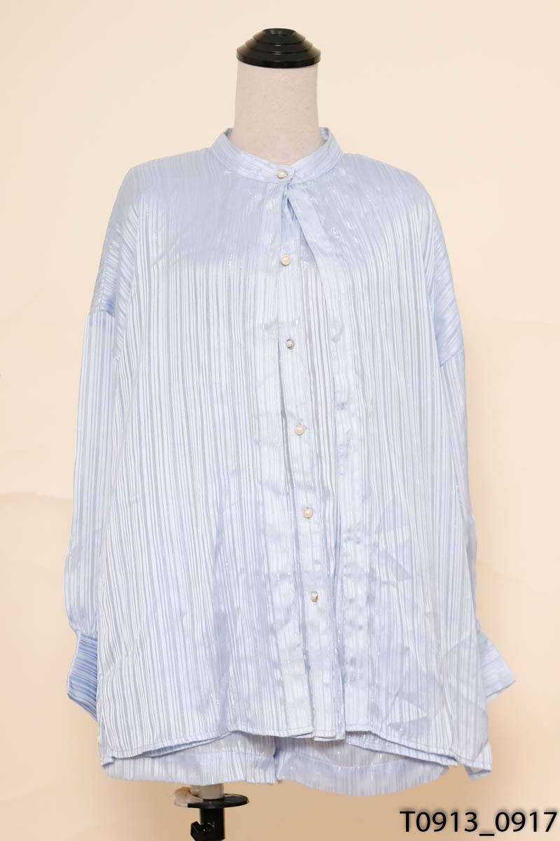 LÉNA- Set áo cổ tàu 2 vạt+ quần short xanh kim tuyến