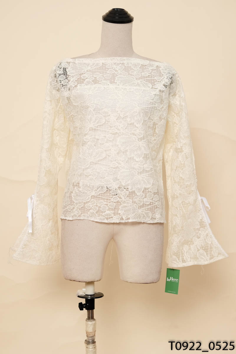 Set áo quây trắng + Áo be lưới xẻ tay