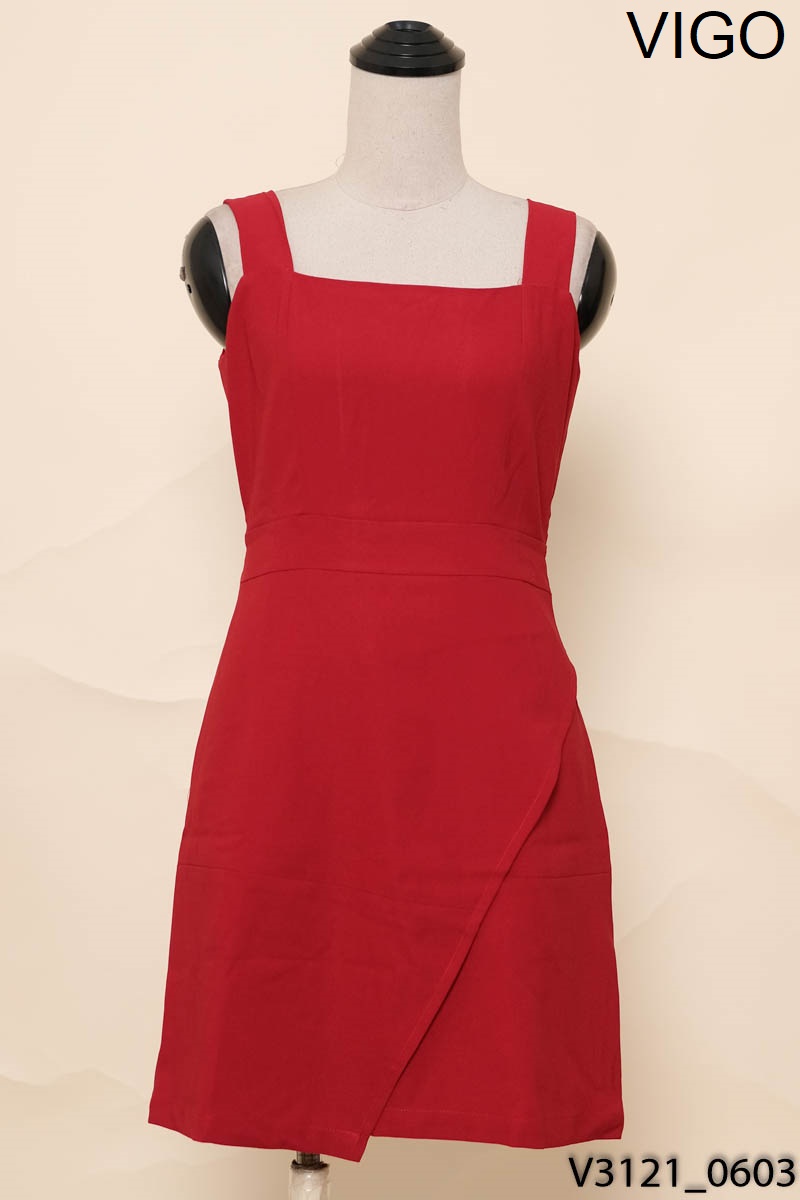 Đầm đỏ đô 2 dây Vigo New Tags