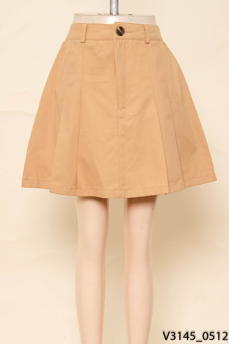 Chân váy jean nâu xếp ly New Tags