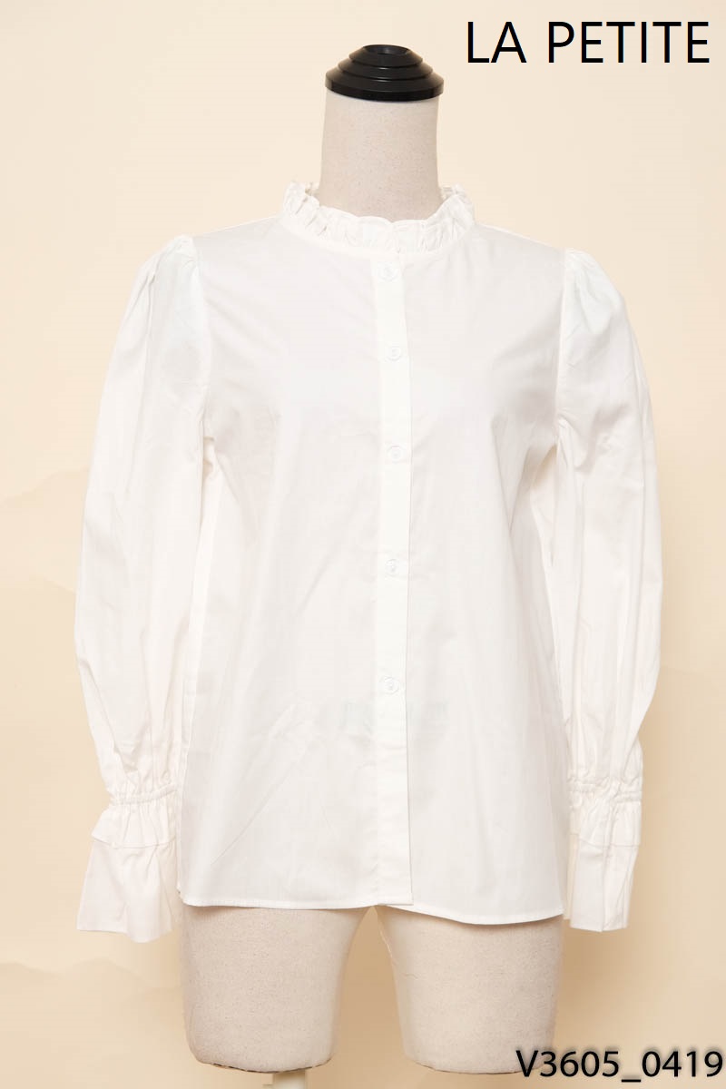 LA PETITE-Áo trắng viền cổ bèo New Tags