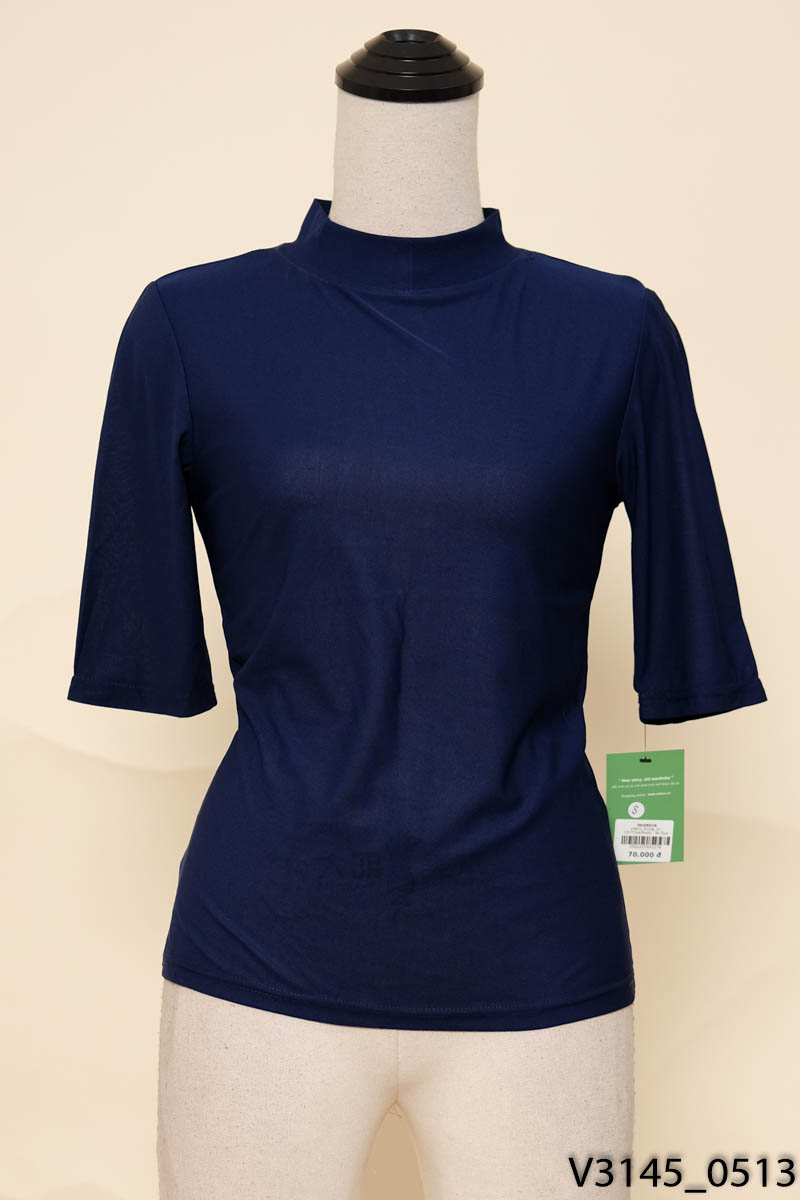 COTTON&PEARL - Áo thun xanh navy tay lỡ New Tags