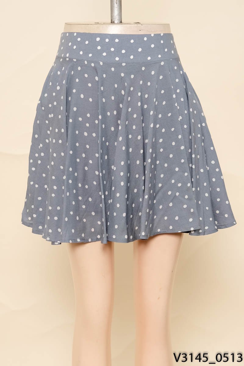 COTTON&PEARL - Chân váy xanh chấm bi New Tags