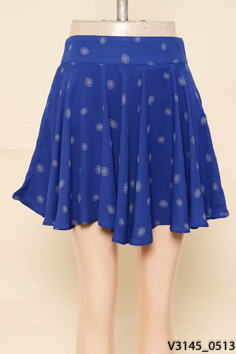 COTTON&PEARL -Chân váy xanh hoa trắng New Tags