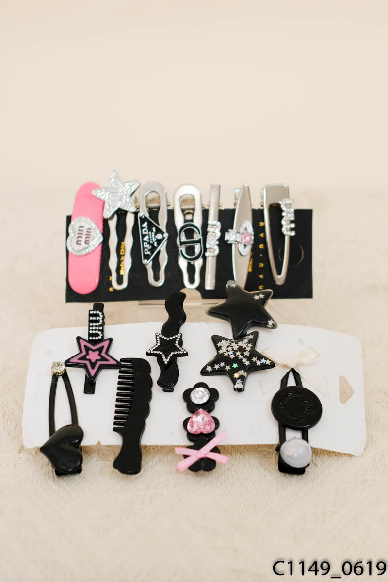 Set kẹp tóc ngôi sao+kẹp hình