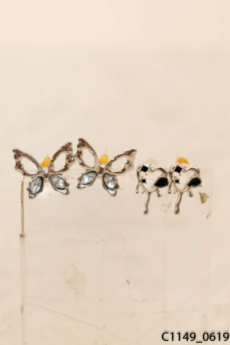 Set 3 đôi bông tai bạc nhỏ