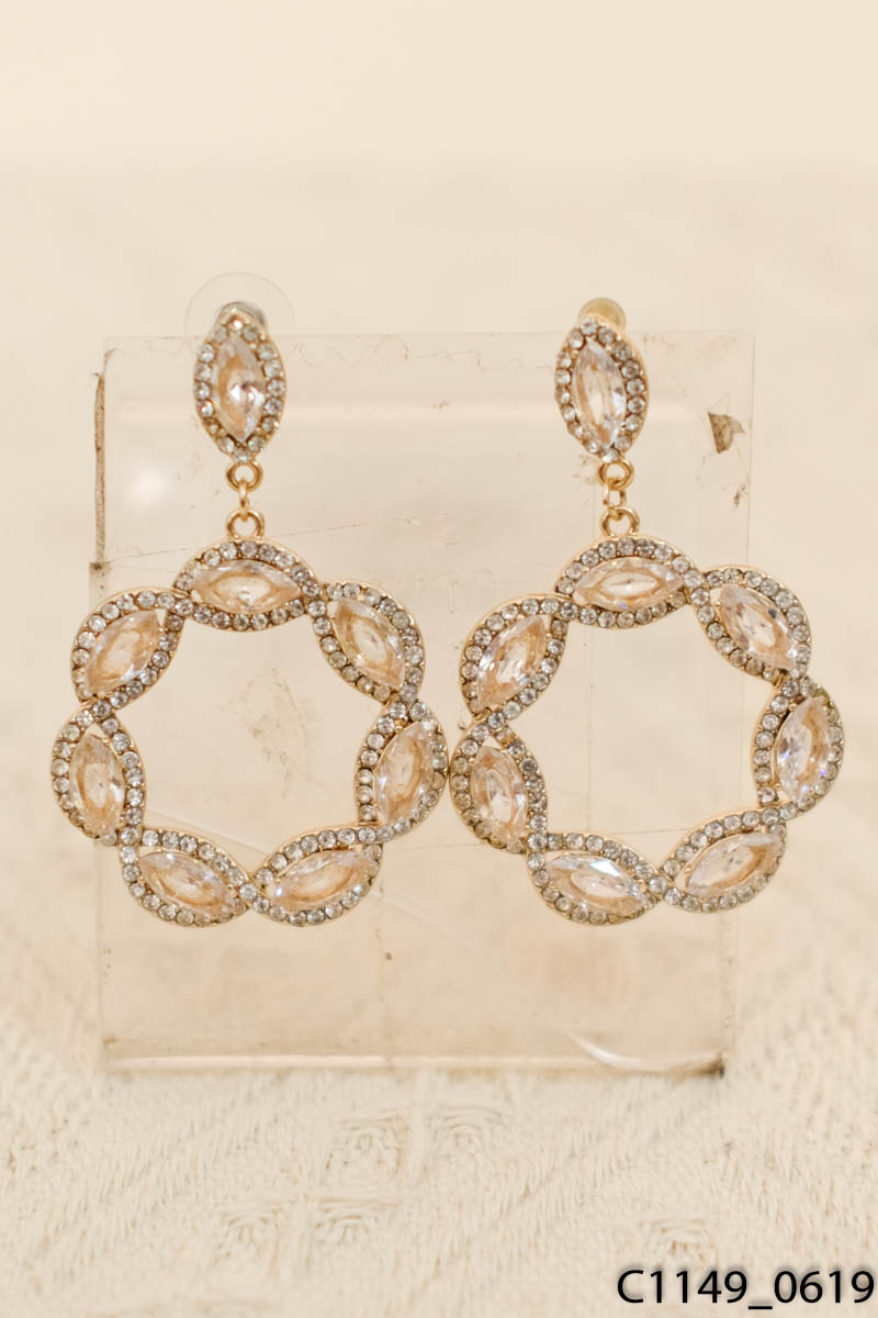 Set bông tai tròn vàng+bạc