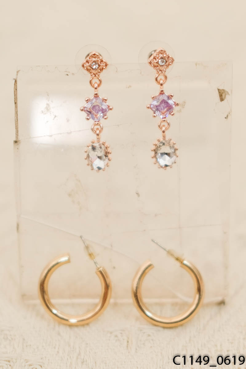 Set 4 đôi bông tai vàng nhỏ