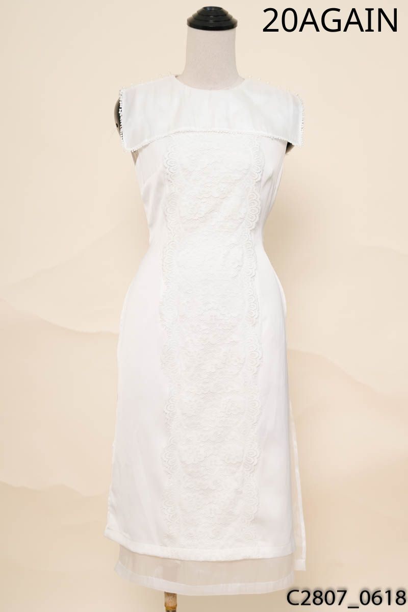 Áo dài phối voan cổ tròn 20Again New Tags