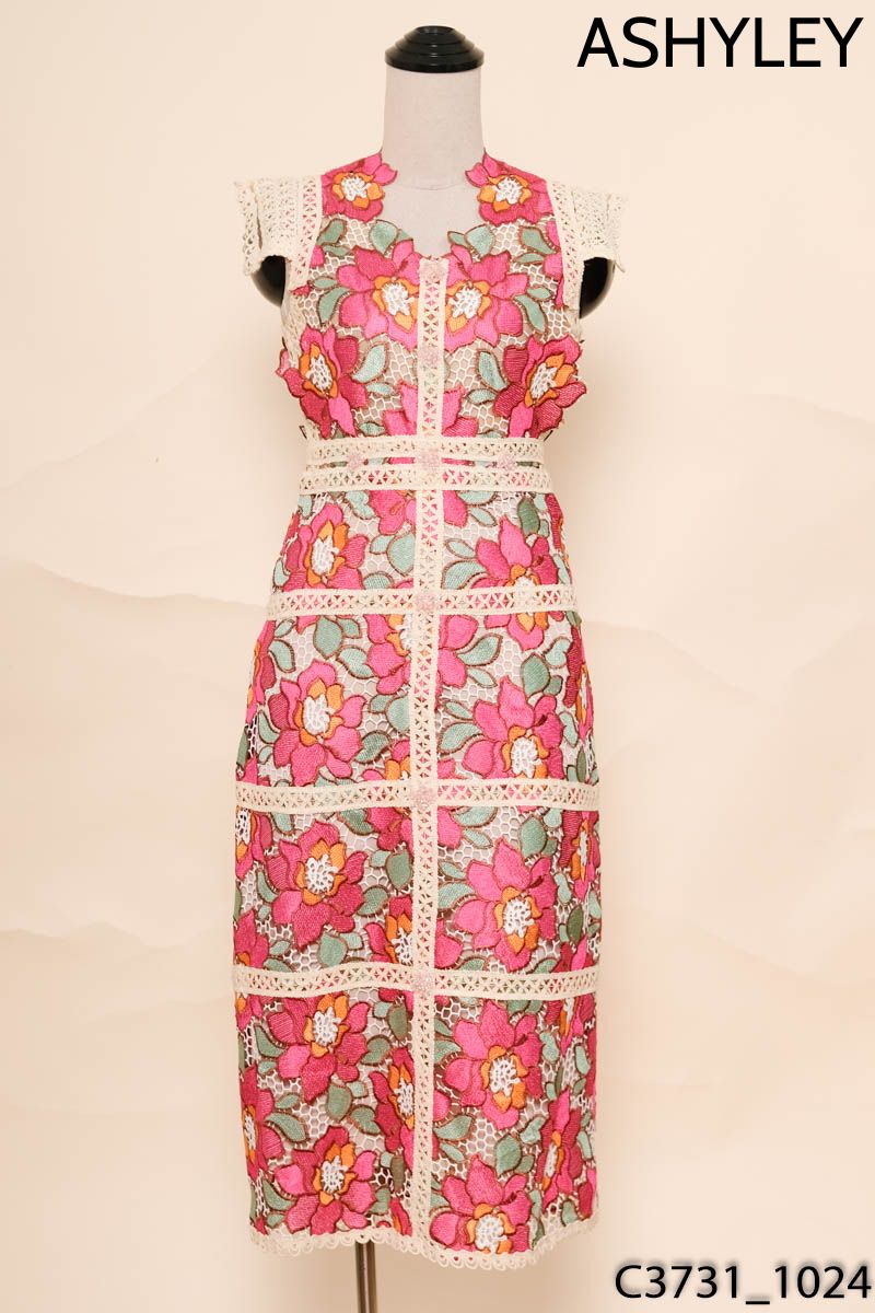 ASHYLEY - ĐÂmf hồng phối be sát nách New Tags