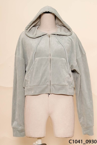Áo hoodie zip xanh Forever 21