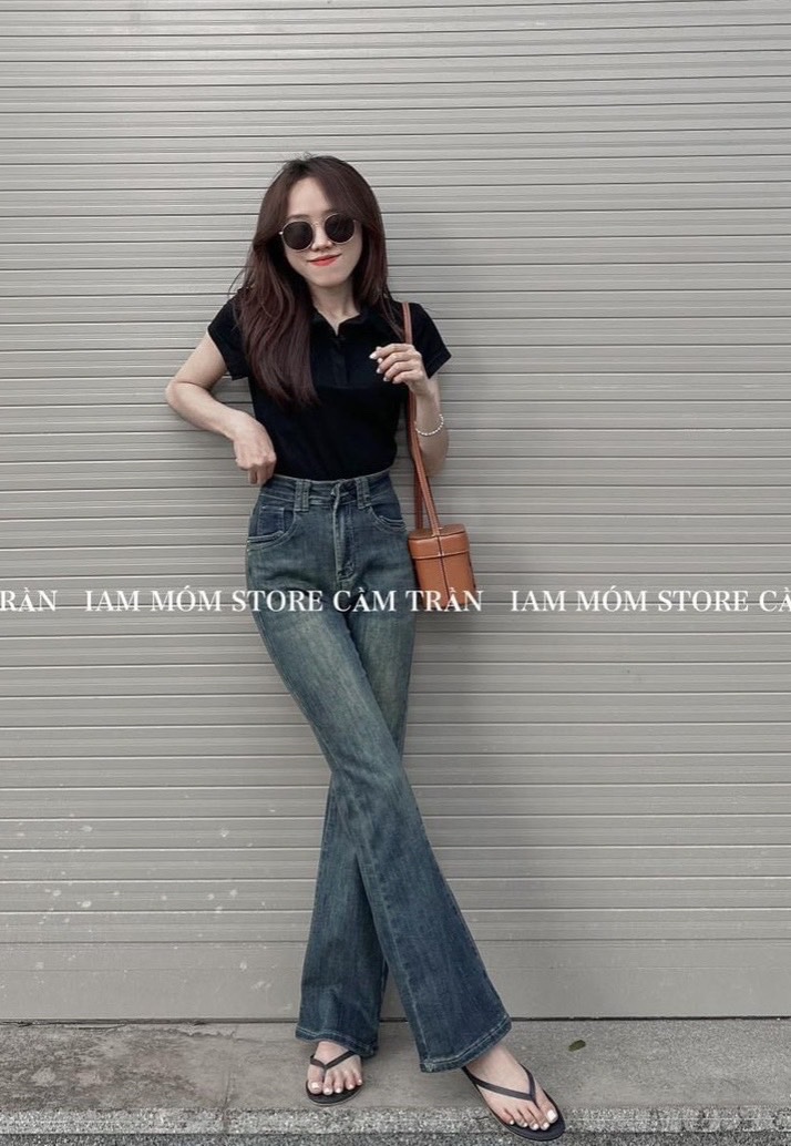 Quần Jean loe giãn màu xanh cho nữ m909