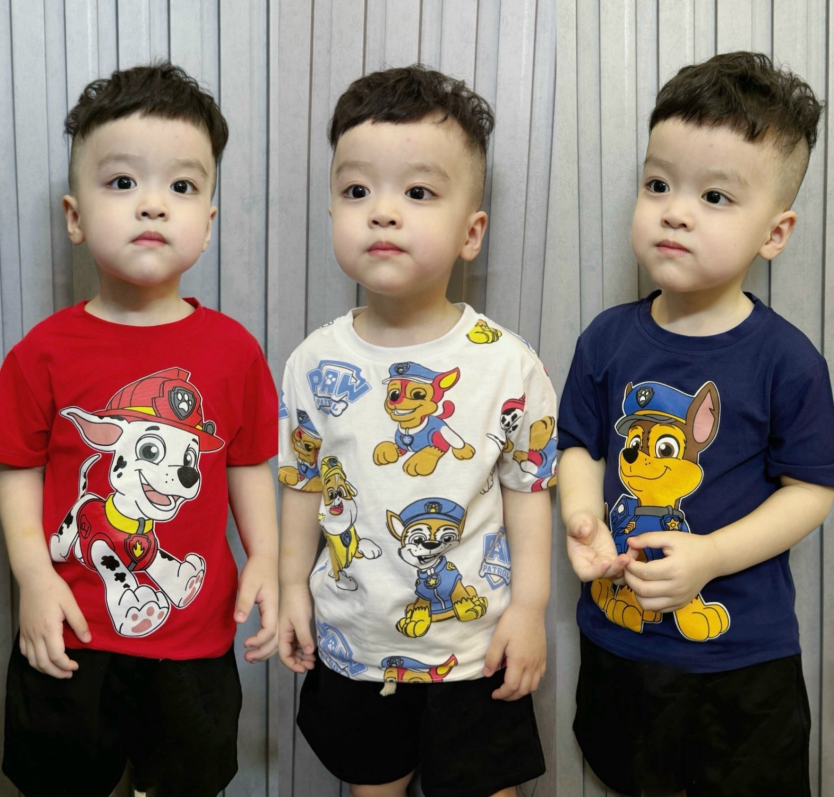 Set 3 áo pull hình chó cứu hộ cho bt