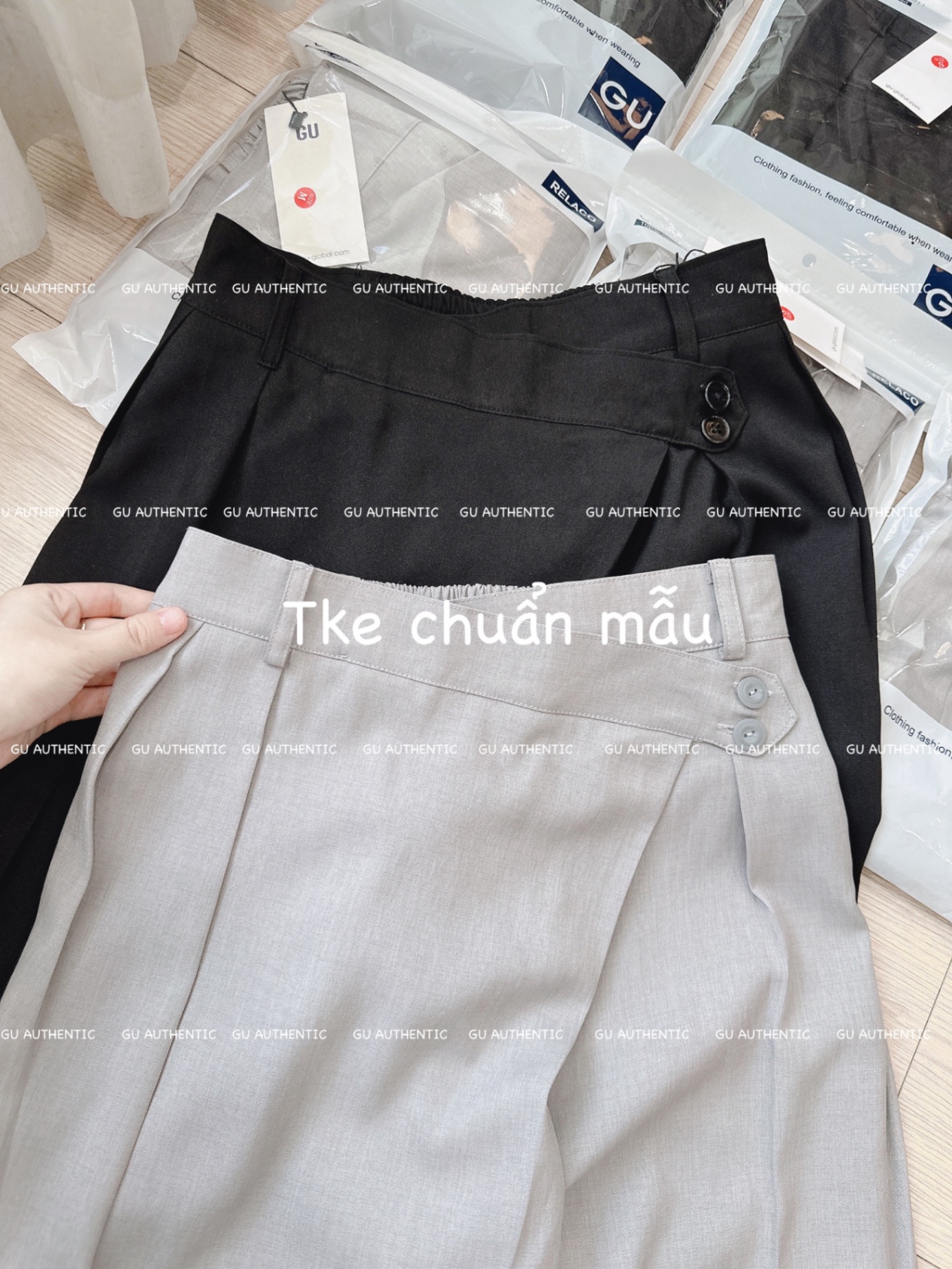 Quần baggy gu ống rộng chéo cạp