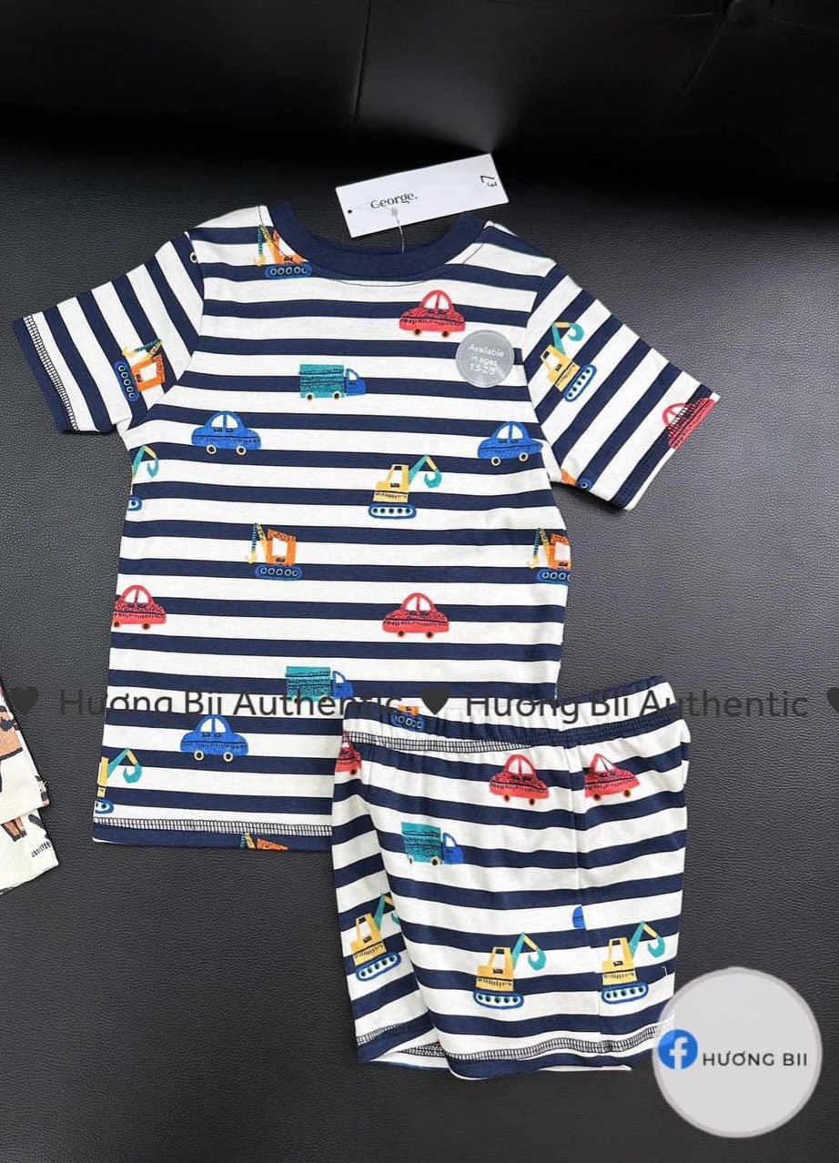 Set 2 bộ đùi cotton oto kẻ than