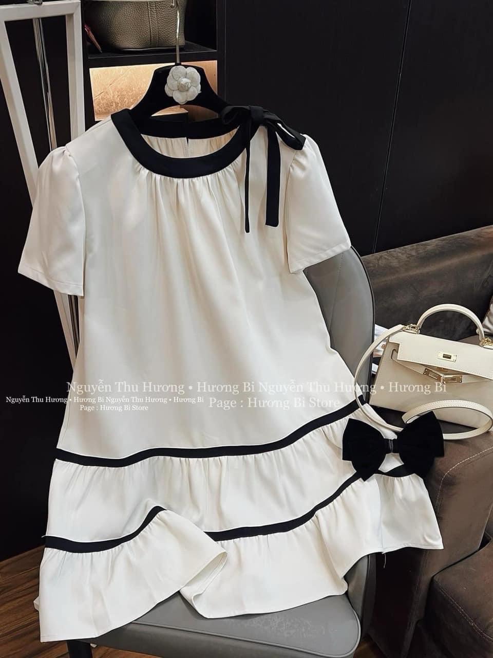 Váy baby doll nơ viền tiểu thư