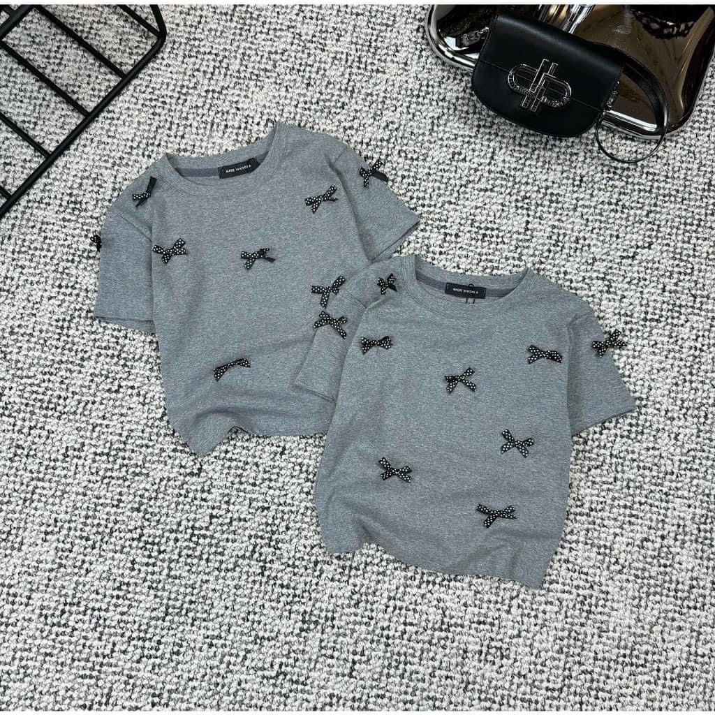 Áo nơ phom babytee đính nơ 3m