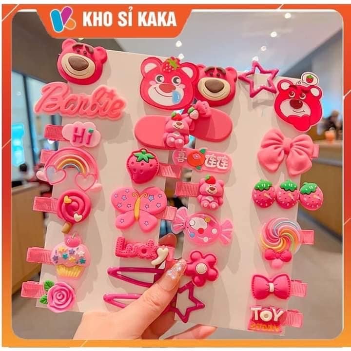 Set 14 kẹp tóc hình gấu dâu