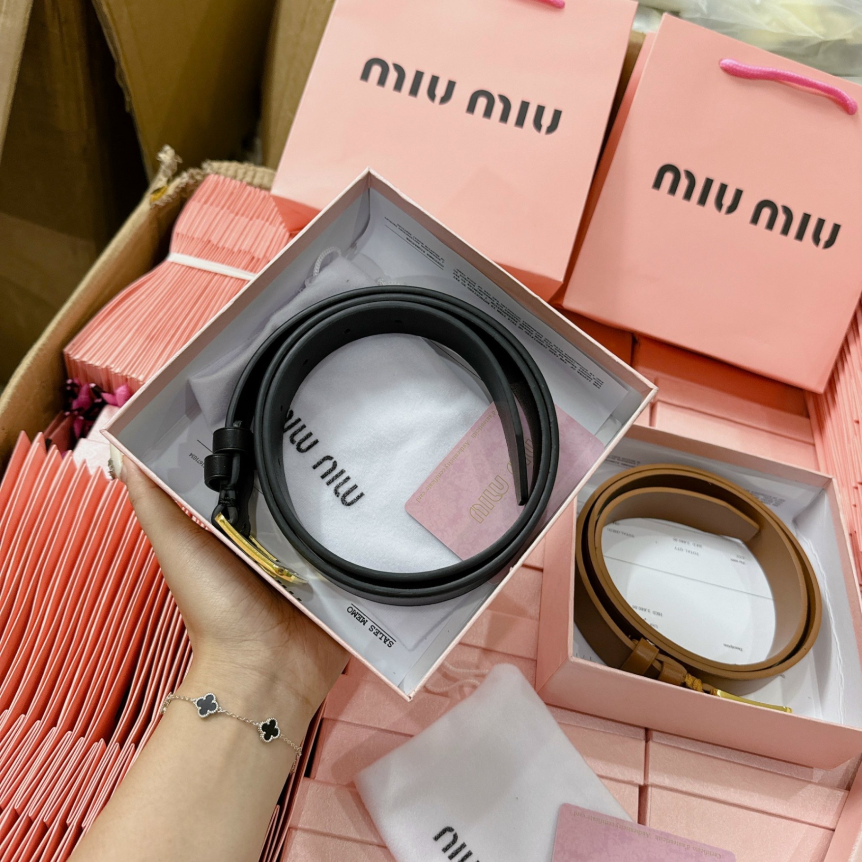 Thắt lưng miu miu full box