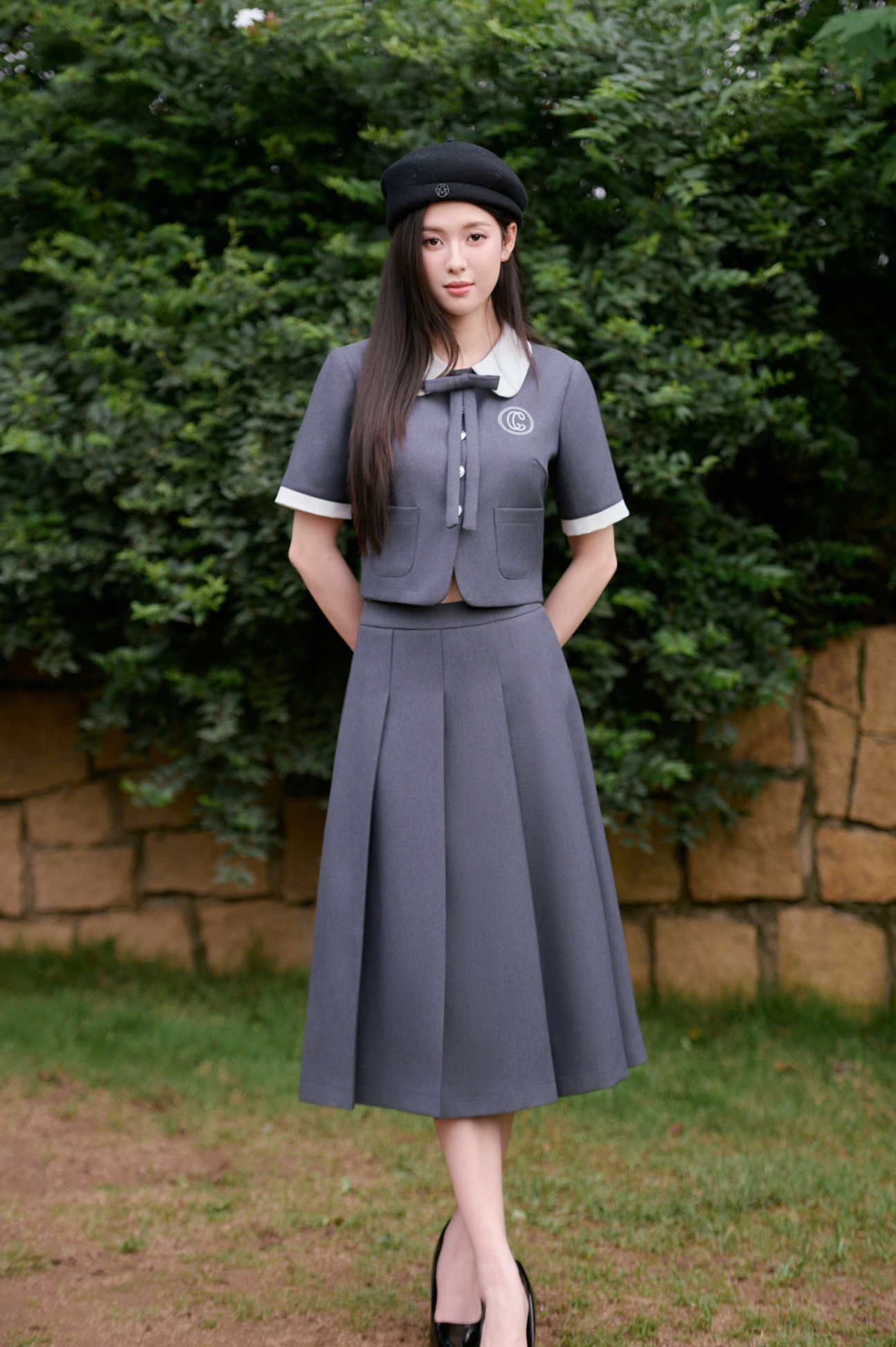 Chân váy nữ Germe VVND032507 Mio Skirt dáng dài xếp ly DN24B80