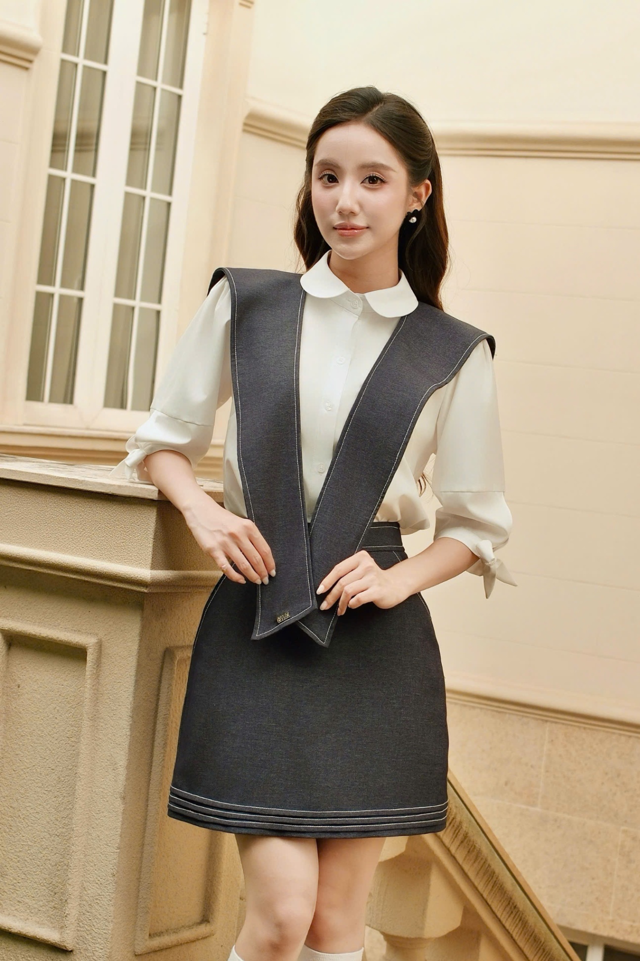 Khăn nữ Germe KVNH102501 Lumi Scarf chất liệu denim HC25V65(Y)