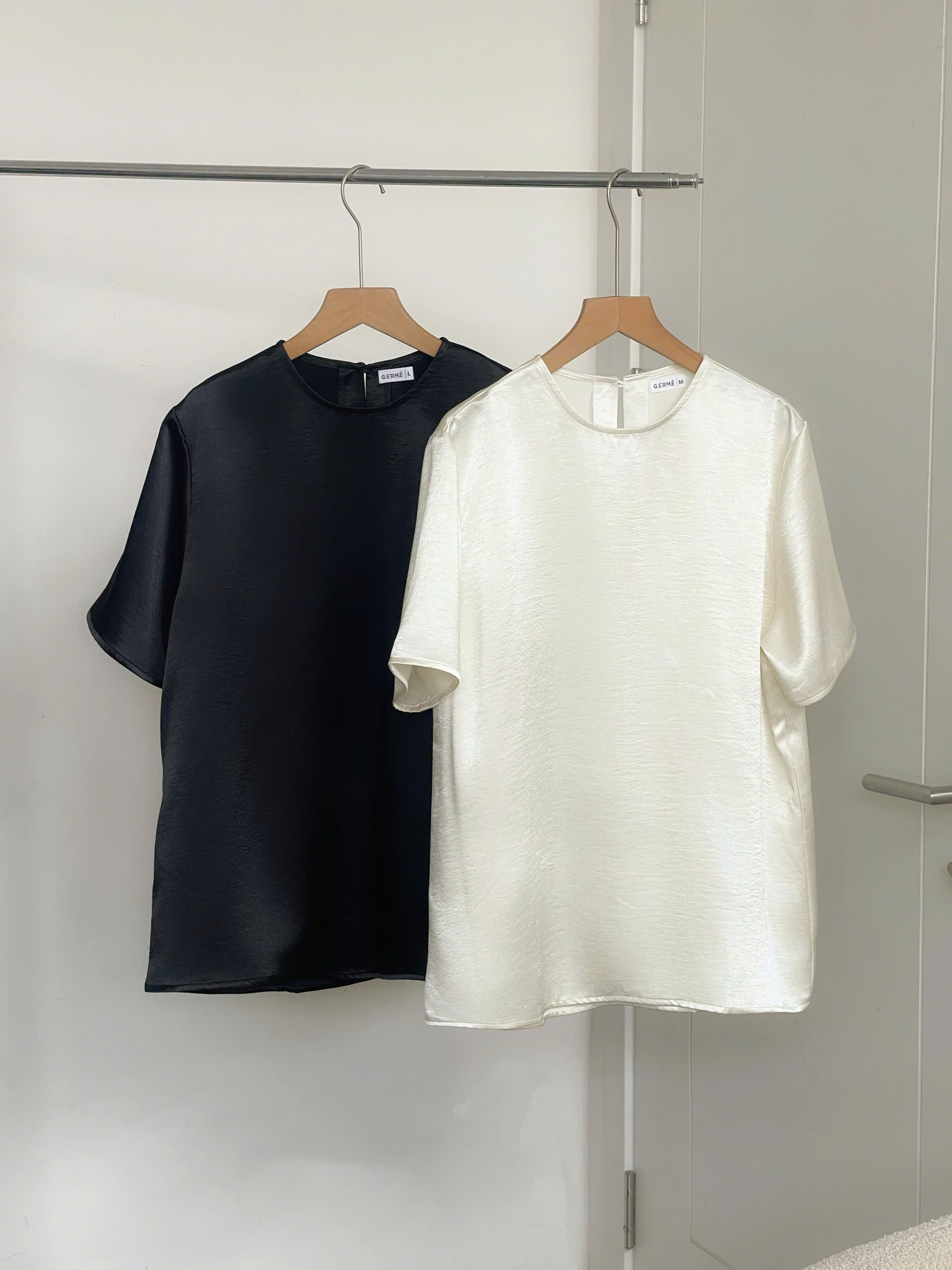 Áo nữ Germe AVNT082601 Solis Shirt dáng suông,tay ngắn,chất liệu lụa TB26A45(Y)