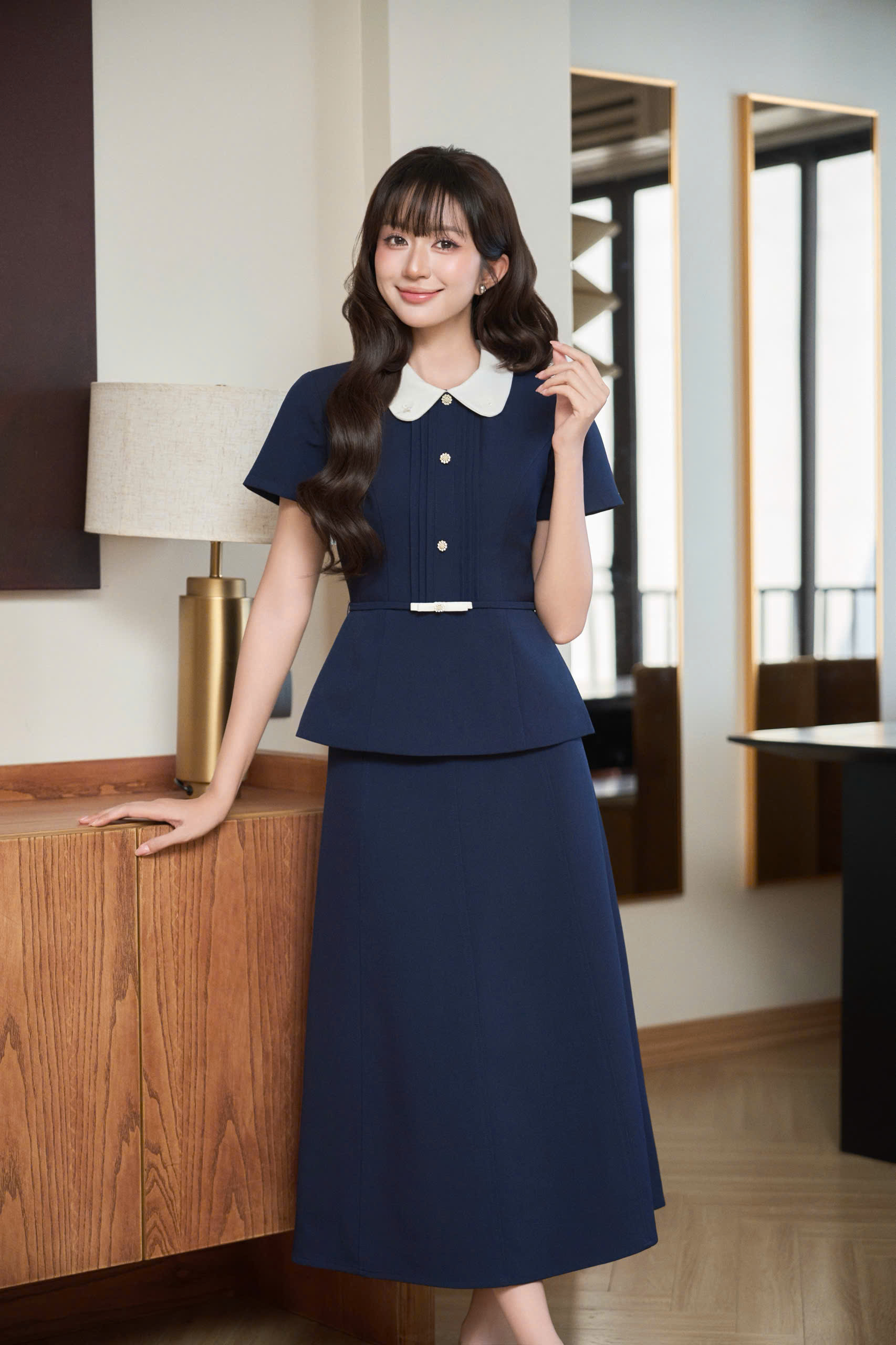 Chân váy nữ Germe VVNH062603 Maya Skirt dáng dài,thắt nơ HC26B05(Y)