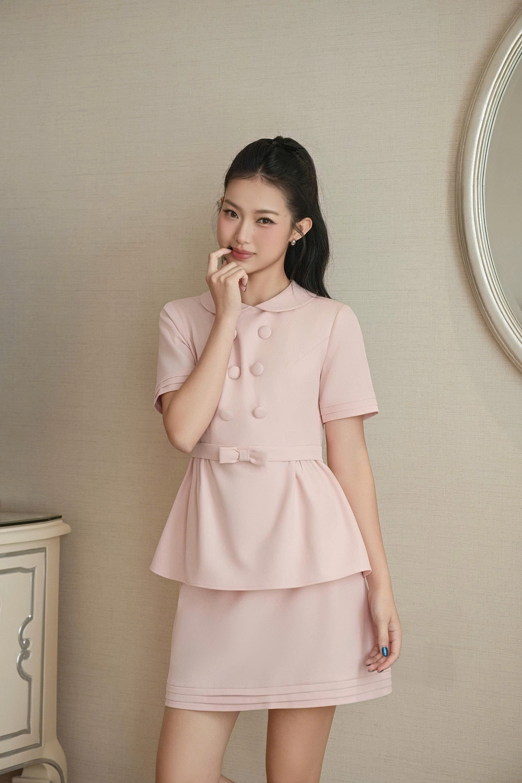 Chân váy nữ Germe VVNT032601 Kan Skirt dáng a,gập li gấu TB26B27(Y)