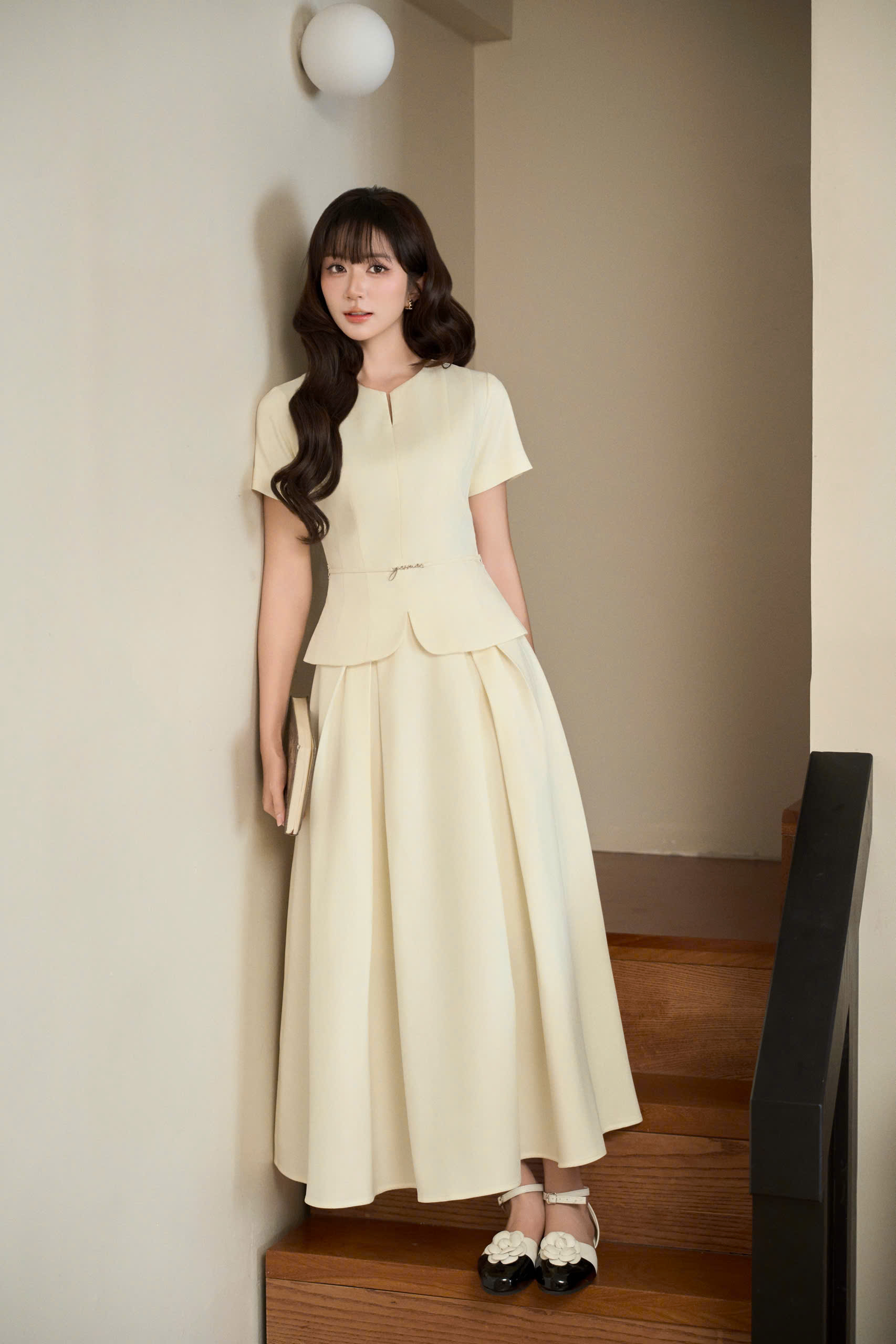 Chân váy nữ Gerrme VVNT062601 Belove Skirt xếp li trước,li bung TC26B07(Y)
