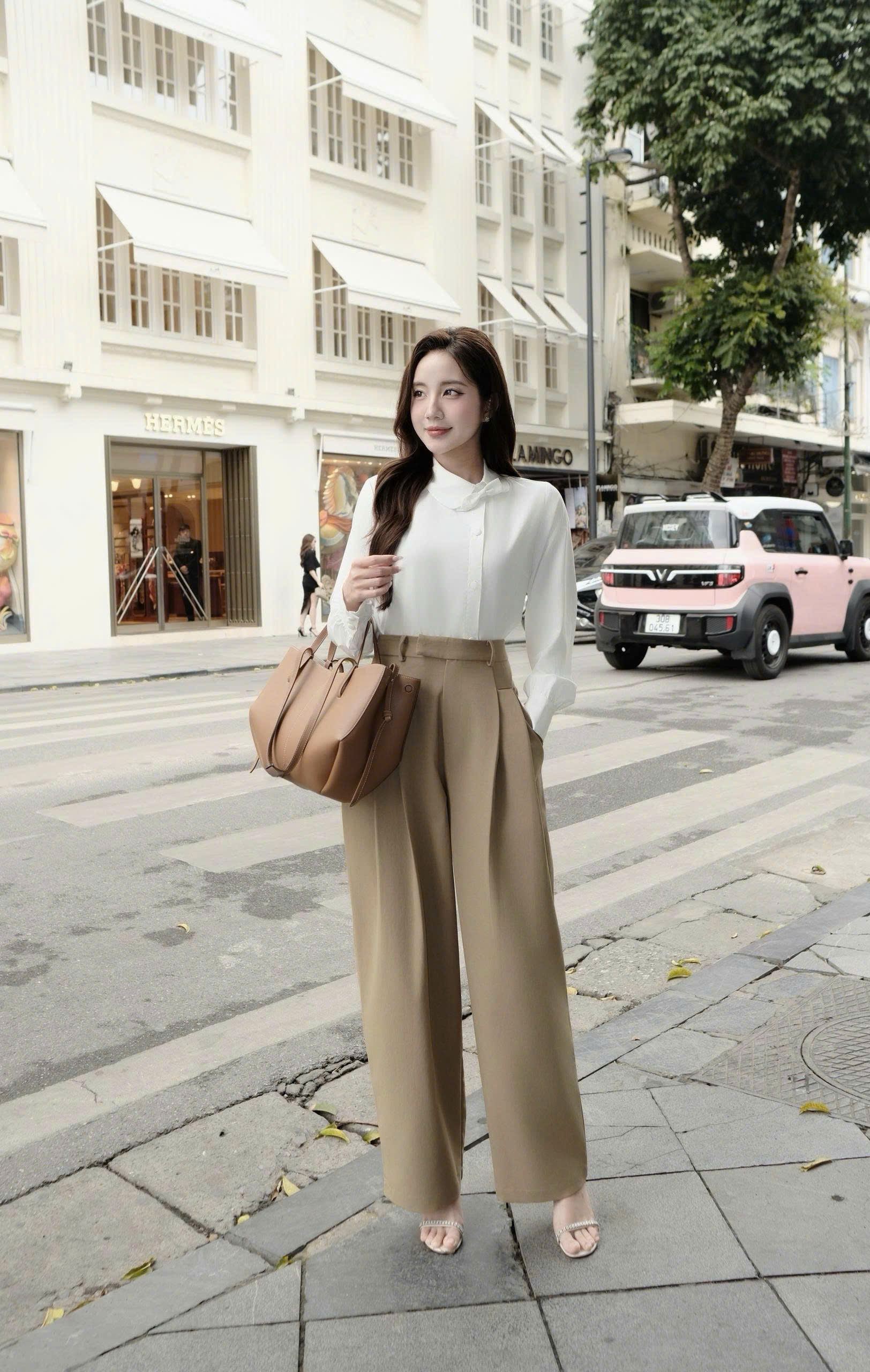 Quần nữ Germe QVNH032601 Pantal Pants dáng harem,chất liệu kaki,xếp li trước HC26Q01(Y)
