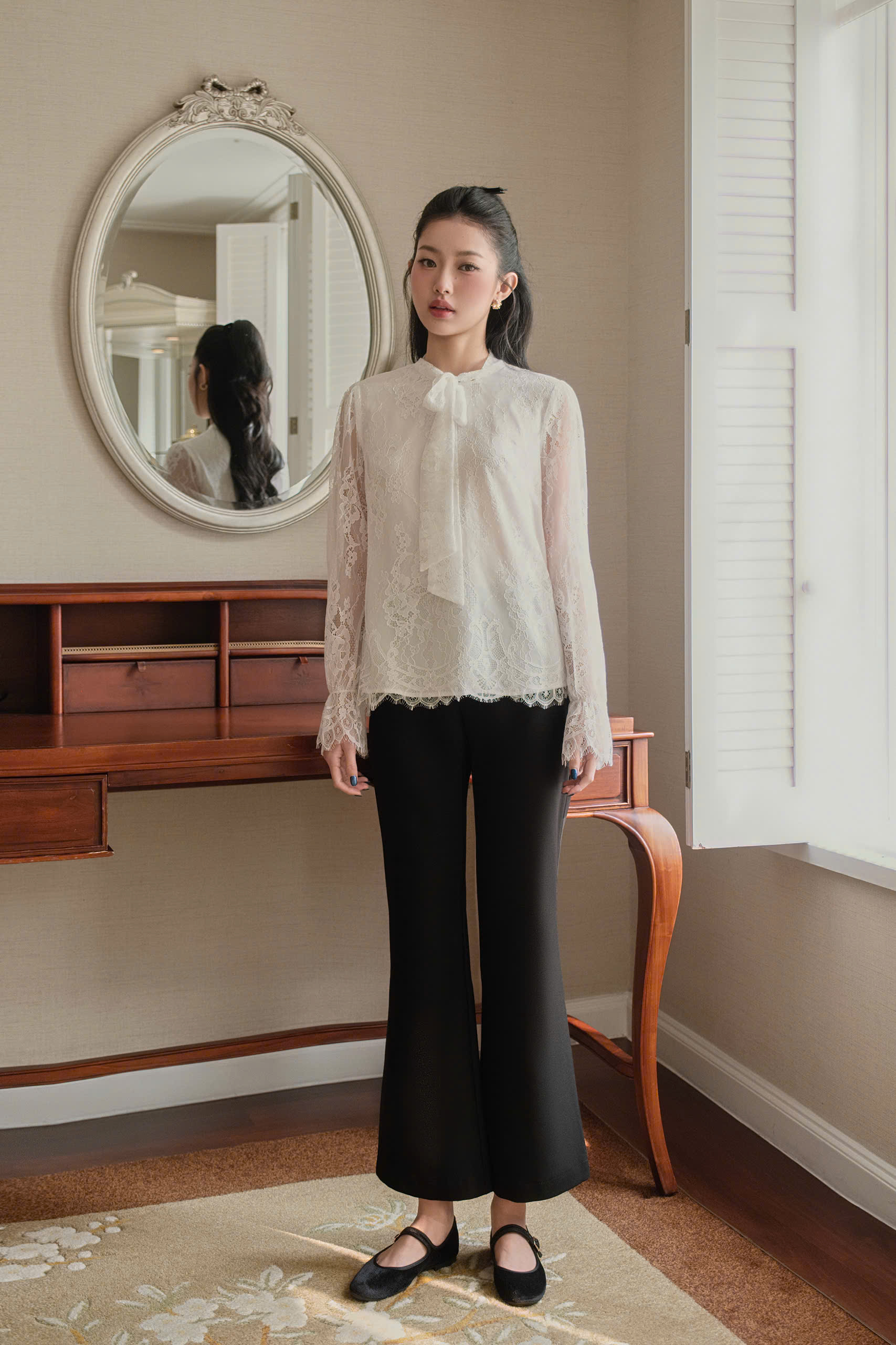 Quần nữ Germe QVNT032601 Flexi Pants ống hơi hoe,cạp cao TH26Q03(Y)