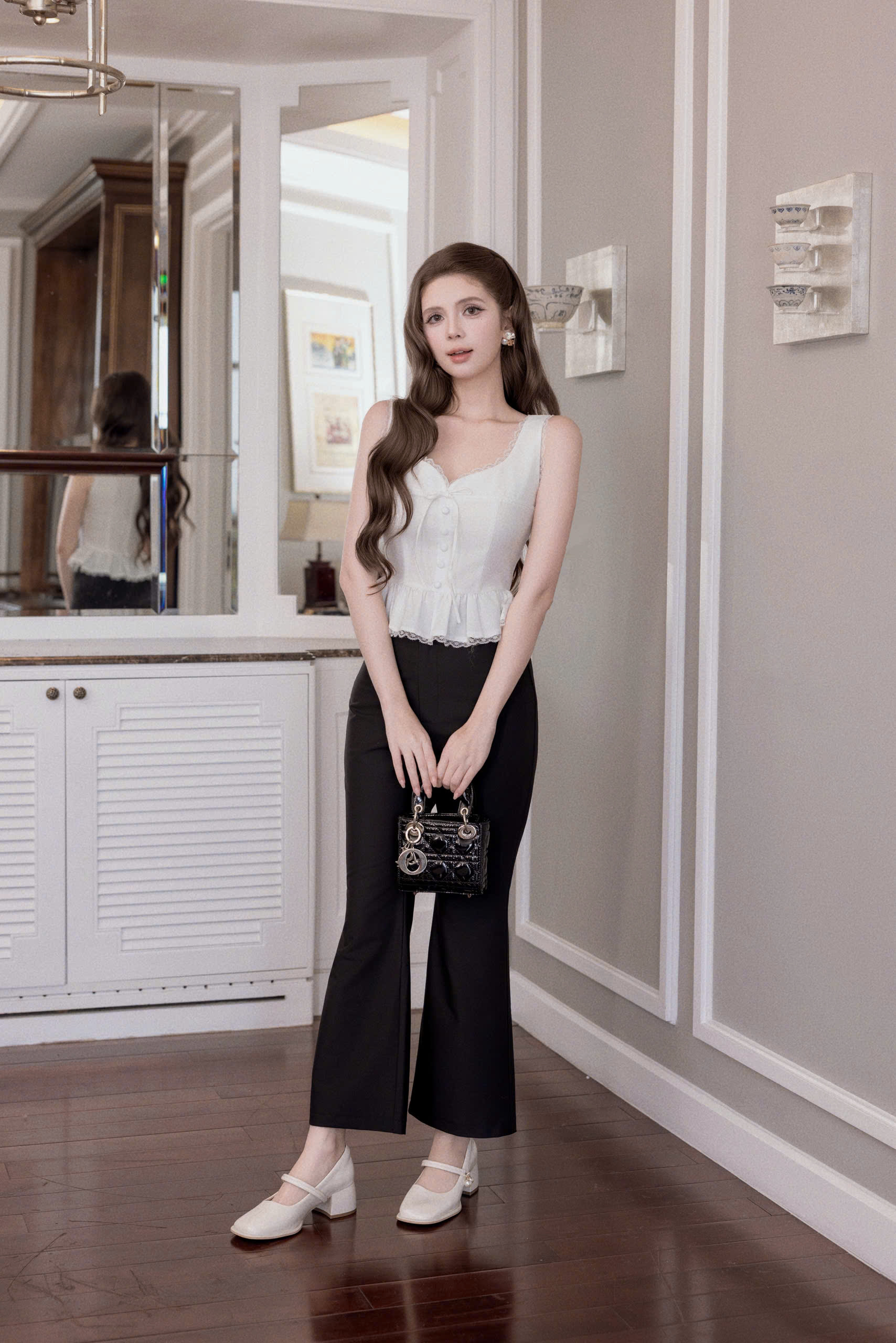 Quần nữ Germe QVNT032601 Flexi Pants ống hơi hoe,cạp cao TH26Q03(Y)
