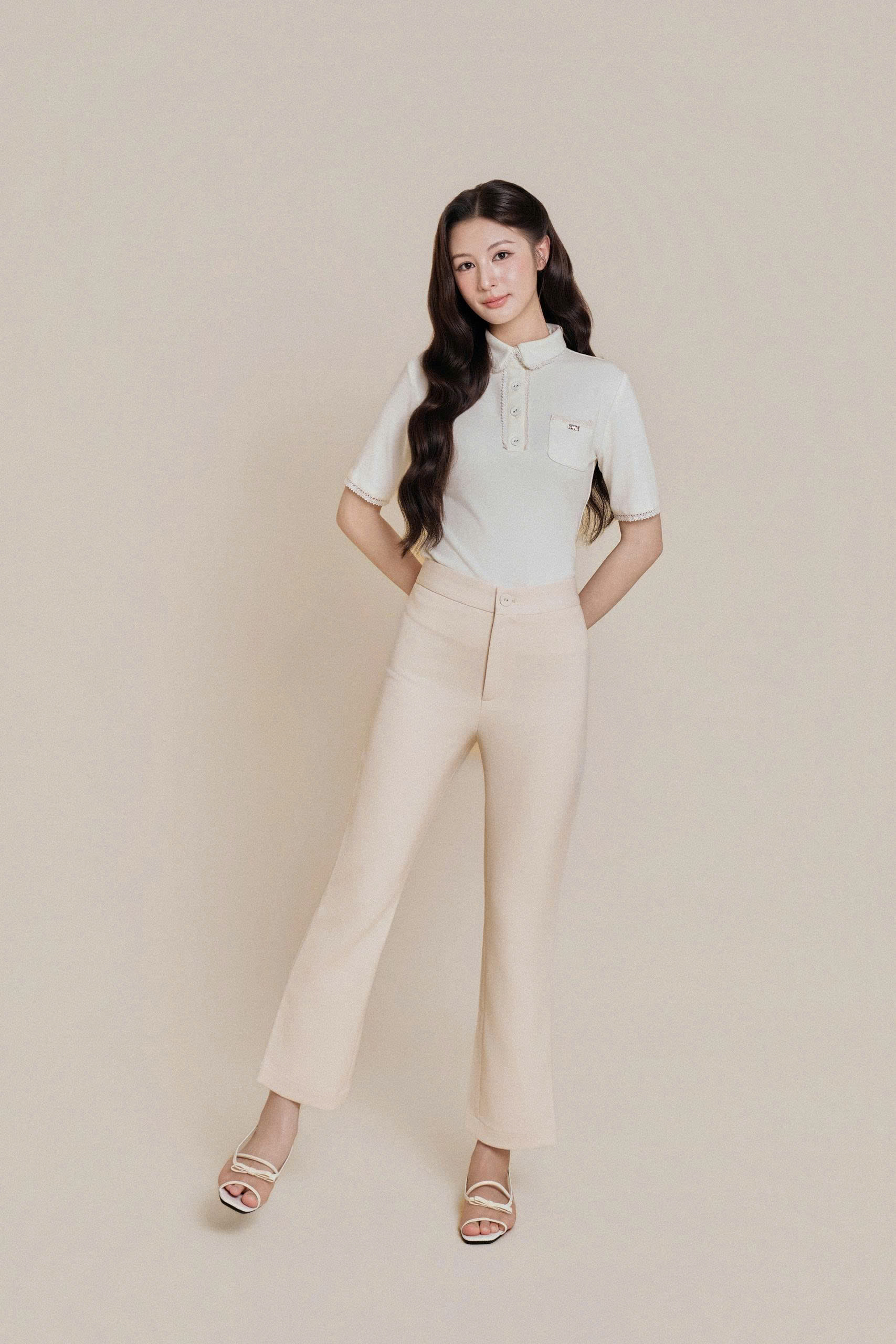 Quần nữ Germe QVNT092601 Jamie Pants ống loe,cạp cao TB26Q63(Y)