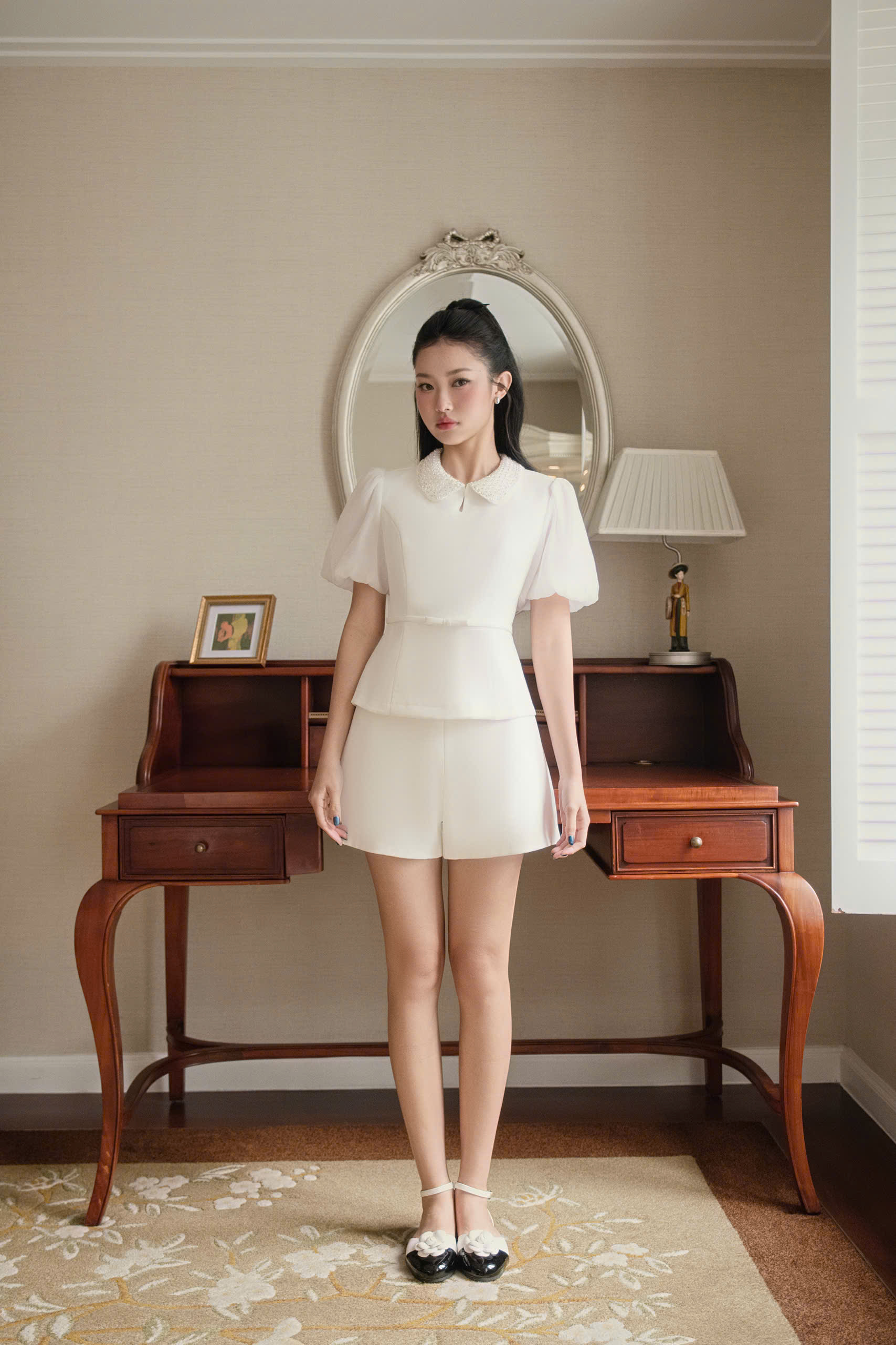 Quần short nữ Germe QVNH032605 Prince Short cạp cao,khóa sau HB26B26(Y)