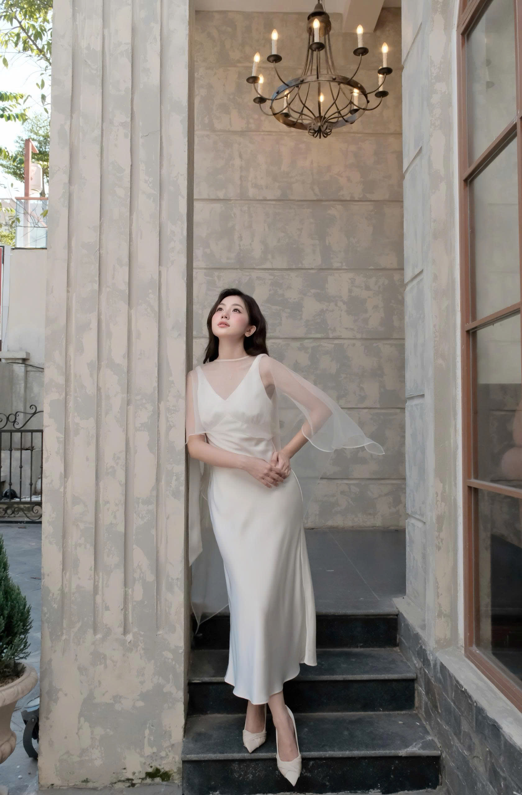 Váy nữ Germe VVNT092605 Moisel Dress dáng dài cổ v,dây thả sau vai TB26B58(Y)