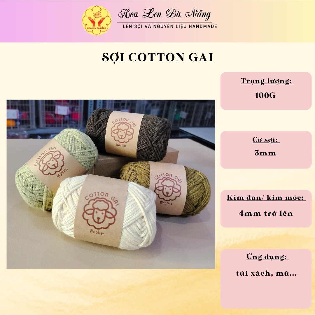Sợi Cotton gai Woolies