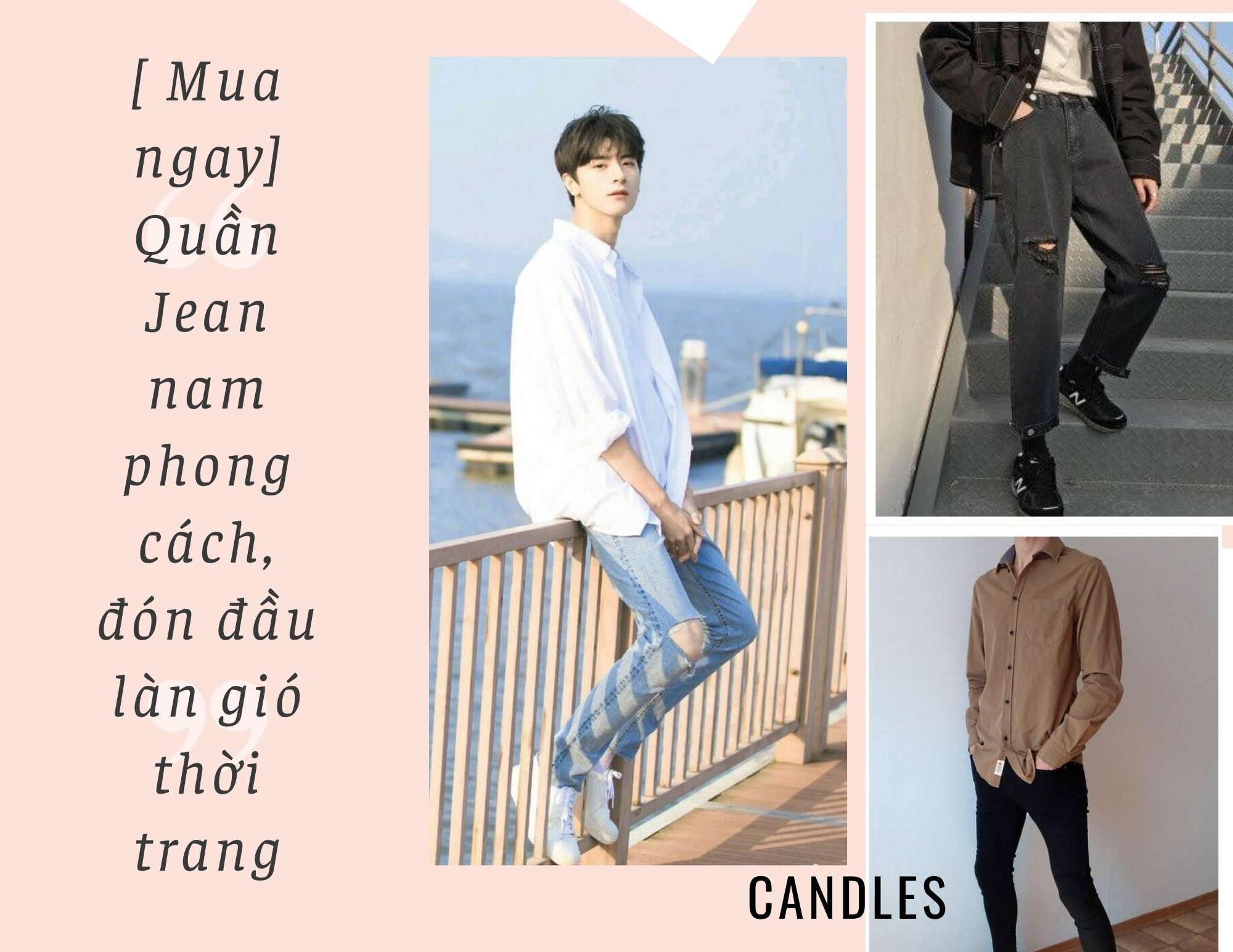 [ Mua ngay] Quần Jean nam phong cách, đón đầu làn gió thời trang