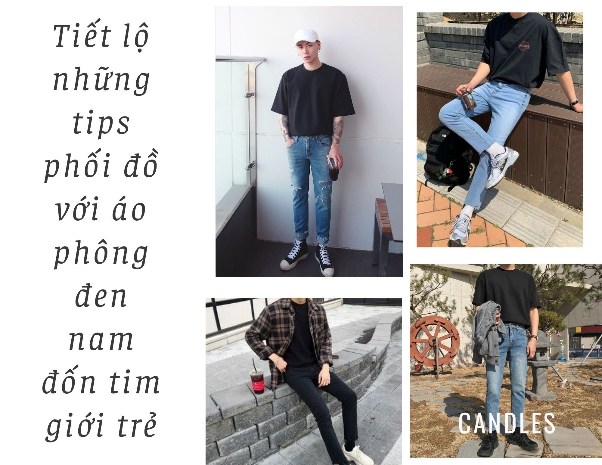 Tiết lộ những tips phối đồ với áo phông đen nam đốn tim giới trẻ