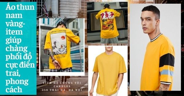Áo thun nam vàng-item giúp chàng phối đồ cực điển trai, phong cách